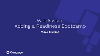 WebAssign Adding a Readiness Bootcamp [upl. by Amerak845]