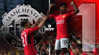 Rashford Hattrick Debut  Matchday 1  Manchester United V Wolverhampton  FC24 Player Career [upl. by Eelnayr495]