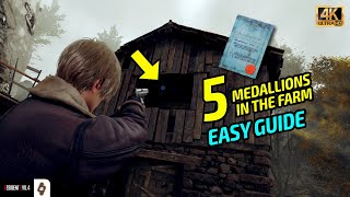 EASY GUIDE All Blue Medallion Locations in the Farm Blue Request Note  Resident Evil 4 Remake [upl. by Erdnua]