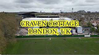 Craven Cottage Stadium Fulham FC Drone Footage 4K [upl. by Haelat]