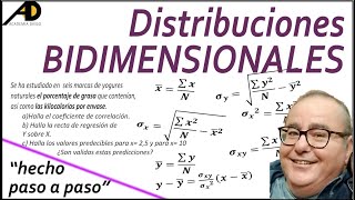 Distribución BIDIMENSIONAL Estadística BIDIMENSIONAL ACADEMIA DIEGO [upl. by Elbon450]