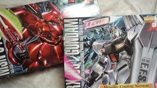 開封動画46 MG サザビーメタリックコーティングVer、νガンダムメタリックコーティングVer [upl. by Depoliti860]