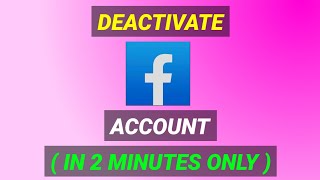 Facebook ID Deactivate Kaise Kare  Deactivate Fb Account 2024  How To Deactivate Facebook Account [upl. by Franck]