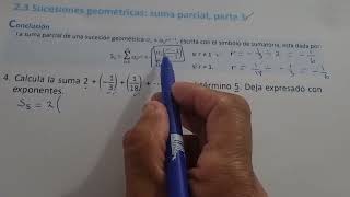 23 SUCESIONES GEOMÉTRICAS SUMA PARCIAL PARTE 1 NUMERAL 4 [upl. by Safko]