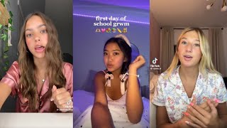 Grwm first day of school  TikTok compilation 🪞🎀 [upl. by Ayoj967]