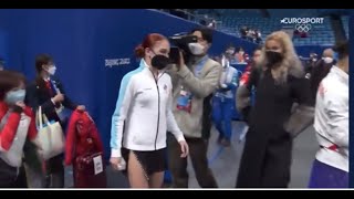 Sasha Trusova yells at Eteri Turberidze  Olympic Figure Skating [upl. by Achilles]