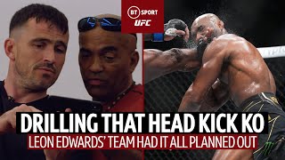 INCREDIBLE footage of Leon Edwards team drilling THAT head kick KO  UFC 278 Usman v Edwards II [upl. by Lauri]