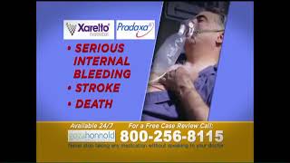 GOZA HONNOLD TRIAL LAWYERS TV COMMERCIAL XARELTO AND PRADAXA ISPOTTV [upl. by Enrica]