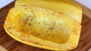 ROASTED SPAGHETTI SQUASH  how to roast spaghetti squash [upl. by Aitnahc]