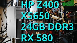 HP Z400 6 core 24GB RAM RX 580 Xeon £300 GAMING PC build 2019 [upl. by Nimref]