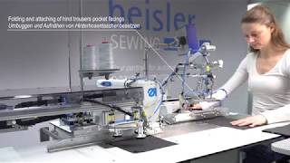 Beisler  cl 21115 Sewing unit for automatic folding and attaching of pocket facings [upl. by Patsis230]