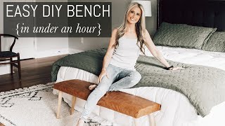 Easy DIY Faux Leather Upholstered Bench [upl. by Ynattirb129]