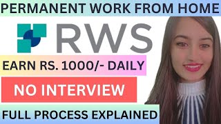 Work From Home Jobs 2024  Part Time Job 😍  Remote Job  No Interview  RWS  Freelancing Job [upl. by Etnuahs]