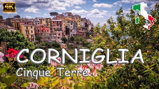 🇮🇹 Cinque Terre in Liguria in Italy  Walking in Corniglia  4K UHD video [upl. by Felic]