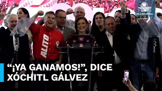 Xóchitl Gálvez se declara ganadora de la elección presidencial [upl. by Yelrehs]