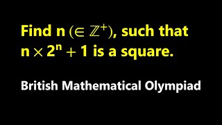 British Mathematical Olympiad Find Integer N Such That The Algebraic Expression Is A Square [upl. by Filia431]