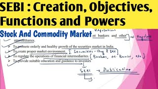 Powers And Functions of SEBI Bcom  SEBI bcom 3rd year  Creation of SEBI And Listing of Securities [upl. by Eedyah727]