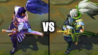 Prestige Inkshadow Yasuo vs Inkshadow Yasuo Skins Comparison League of Legends [upl. by Adnamra]