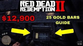 Red Dead Redemption 2  All 25 Gold Bars amp 1 ingot 12900 2022 [upl. by Tneciv]