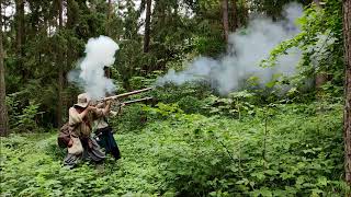 17th century matchlock musket fire in the woods [upl. by Barbara-Anne]