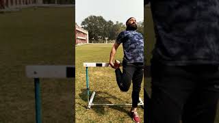 Quadricep stretch on hurdle  fitness drills for sports [upl. by Aloin820]