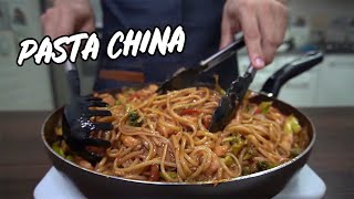 Como Hacer PASTA CHINA CON POLLO Y CAMARÓN en casa Espaguetis chinos ComiArte👉🏻2020 🍝 [upl. by Knight]