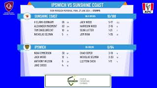 Queensland Premier Cricket  Bulls Masters Two Day  Round 14  Ipswich v Sunshine Coast  Day 1 [upl. by Eseneg]