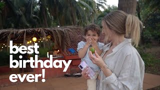 Annikas 2nd birthday in Goa  a big surprise by aunty from Finland [upl. by Ntsyrk]