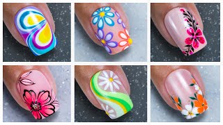 New Nail Art Ideas 2024  Best Floral Nail Art Compilation [upl. by Esinej39]