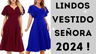 50 VESTIDOS PARA SEÑORAS MAYORES 2024  ESTILOS VESTIDOS DE MODA [upl. by Krys]