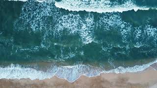 Aerial view of sand beach Top view sea waves Drone footage [upl. by Jeffie349]