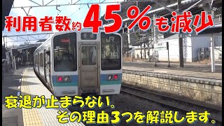 【衰退が止まらない駅】27年間で約45％利用者が減少した駅 JR中央線 相模湖駅の利用者減少理由３つと現状動画 [upl. by Burner]