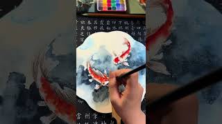 ART DRAWING DRAWING ON FAN DRAWING ON PAPER 36 painting fanbrushpainting fanart [upl. by Gib]