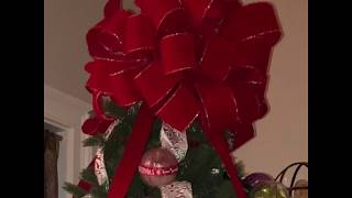 HOW TO MAKE A BOW CHRISTMAS TREE TOPPER [upl. by Lian]