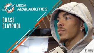 Chase Claypool meets with the media  Miami Dolphins [upl. by Lehcsreh]