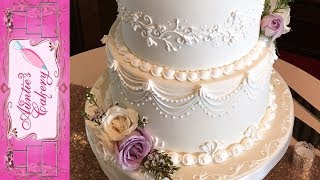 Spring Wedding Cake  Lambeth Over piping tutorial [upl. by Laurens]