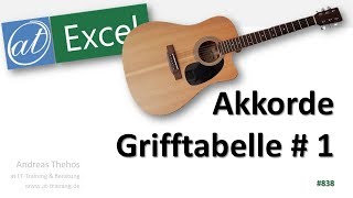 Grifftabelle für Gitarrenakkorde in Excel  Teil 1  Aufbau und Bedingte Formatierung [upl. by Kearney]