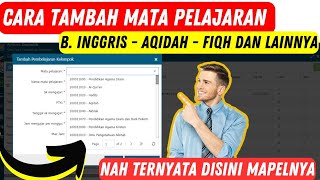 Cara Menambah Pelajaran Dapodik  Mudah  Muatan Lokal [upl. by Etsyrk]