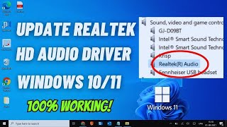 How to Download and Update Realtek HD Audio Driver on Windows 10Windows 11 2024 [upl. by Eylatan103]