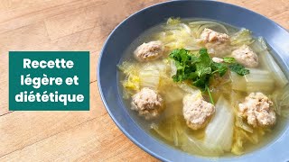 Boulettes de POULET cuites dans un bouillon  recette diététique et légère [upl. by Intruok891]