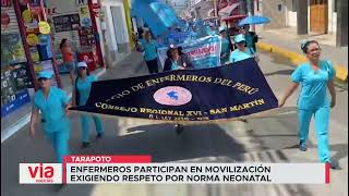 Enfermeros participan en movilización exigiendo respeto por norma neonatal [upl. by Burra]