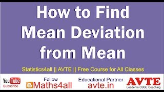 How to find Mean Deviation from Mean  ALL SERIES  Statistics4all [upl. by Inna267]