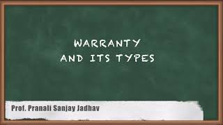 Warranty and Its Types  Conditions and Warranties  Business Law [upl. by Groeg]