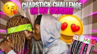 CHAPSTICK CHALLENGE W MY CRUSH😍 FINALLY KISSED 🥵 [upl. by Allets32]