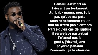 Dinos ft Damso  Du mal à te dire ParolesLyrics [upl. by Airdnahc401]