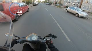 Piaggio Zip 70cc Street Ride Full Malossi Setup On Board Footage [upl. by Atela]