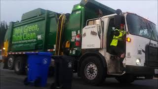 Waste Management StandUp cab Autocar ACX Mcneilus ZR on Trailer Park Recycle [upl. by Birkett]