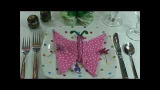 Napkin Folding  How to fold My Butterfly [upl. by Annahael]