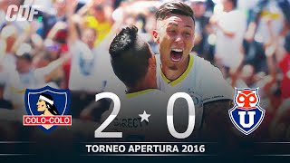 Colo Colo 2  0 Universidad de Chile  Torneo Apertura 2016  Fecha 8  CDF [upl. by Enileda120]