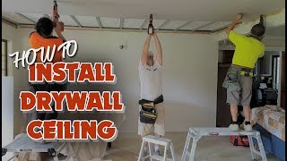 Install a new Drywall Plasterboard Ceiling [upl. by Lsiel]